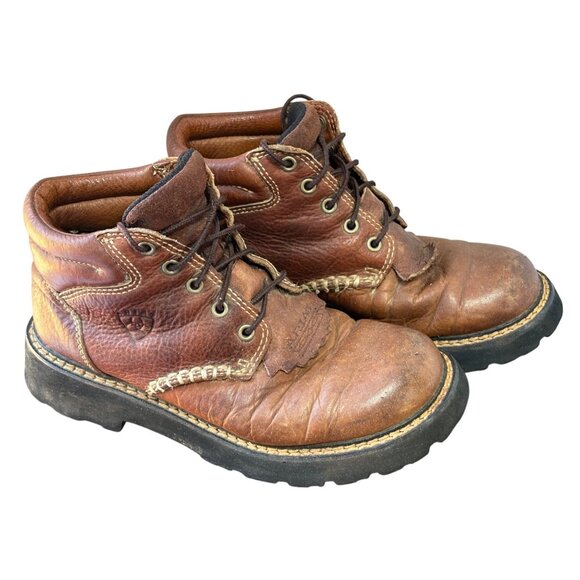 ARIAT CANYON LACE UP Y2K CHUKKA LEATHER BOOTS DARK COPPER BROWN WOMENS SIZE 6.5 - Picture 1 of 10